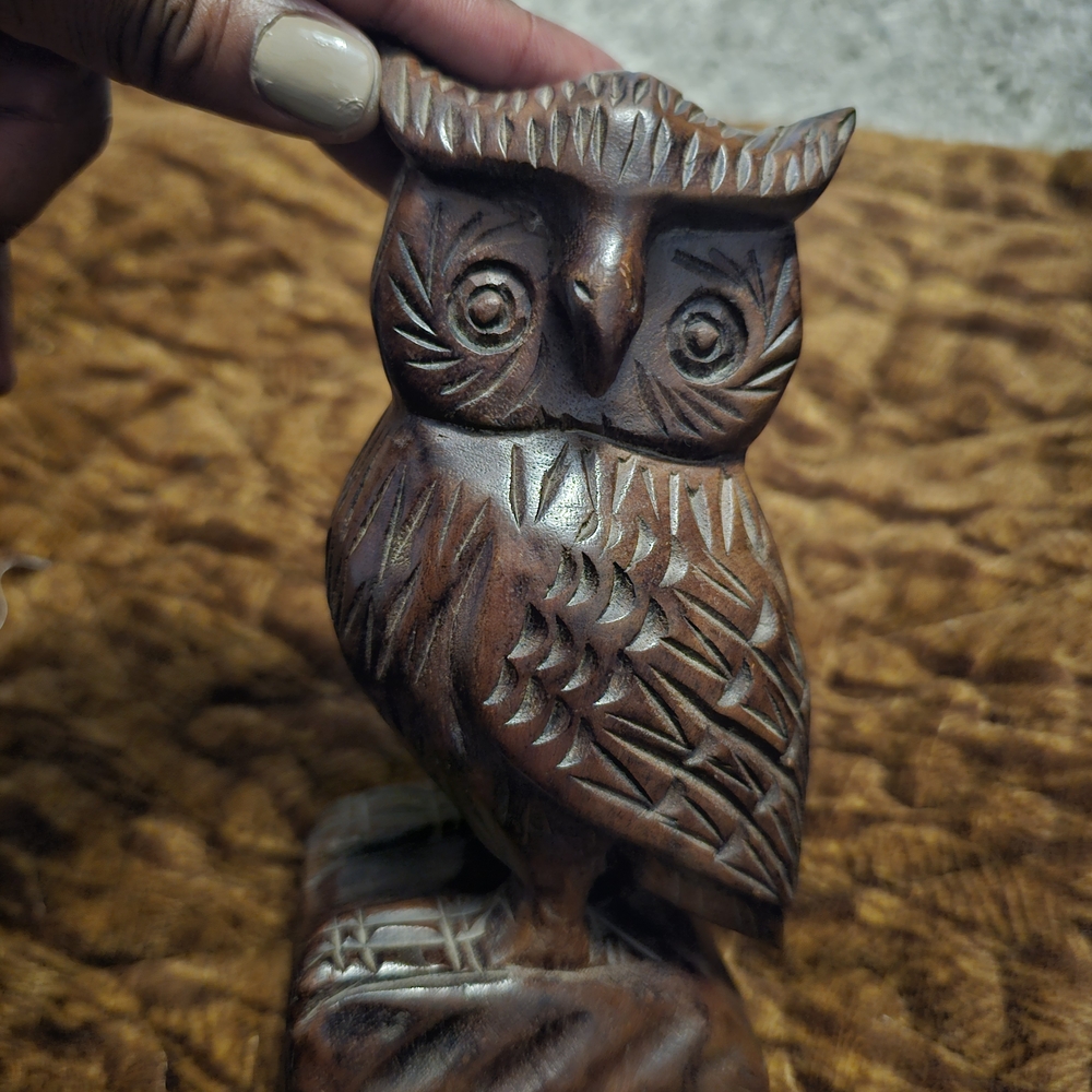 Handcrafted Brown Owl Figurine